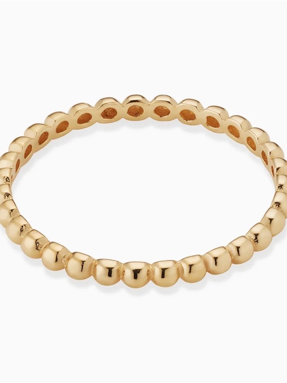Real 14k Solid Gold 2mm Delicate Gold Bead Stack Ring Fine Jewelry Made in Italy